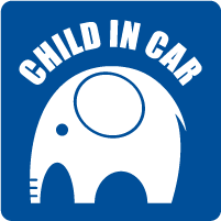 赤ちゃん乗ってます、CHILD IN CARステッカー、BABY IN CAR ステッカー、ゾウさん